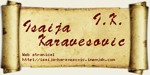Isaija Karavesović vizit kartica